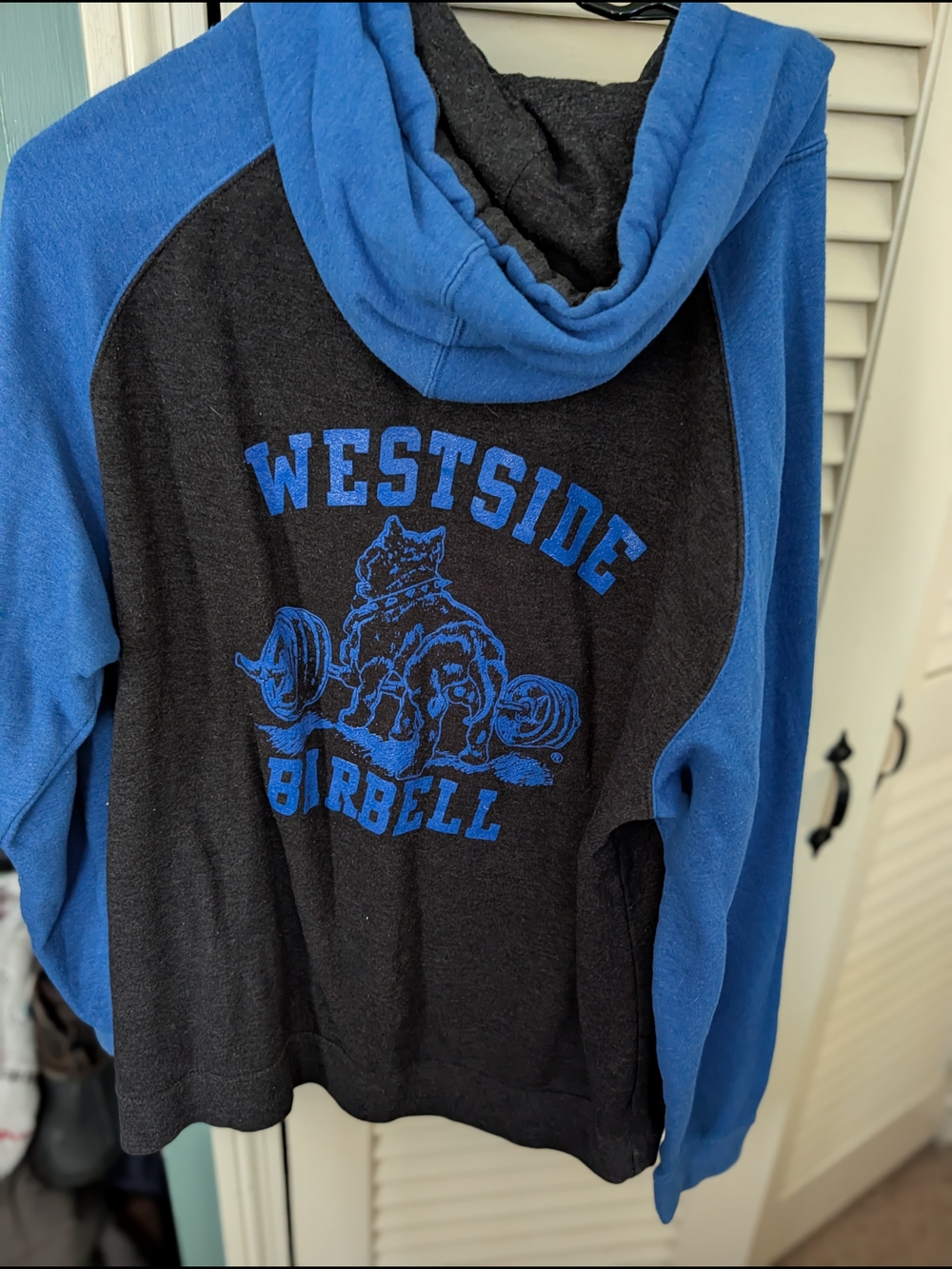 Westside Barbell Men's Two-Tone Blue & Black Zip-Up Hoodie Sweater